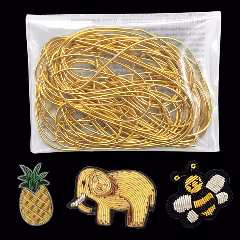 Embroidery Threads - 2.6 メートル 1-1.5 ミリメートル地金ワイヤーフレンチコイル刺繍絹糸アクセサリージュエリーメイキング用品刺繍メタリック裏毛ワイヤー