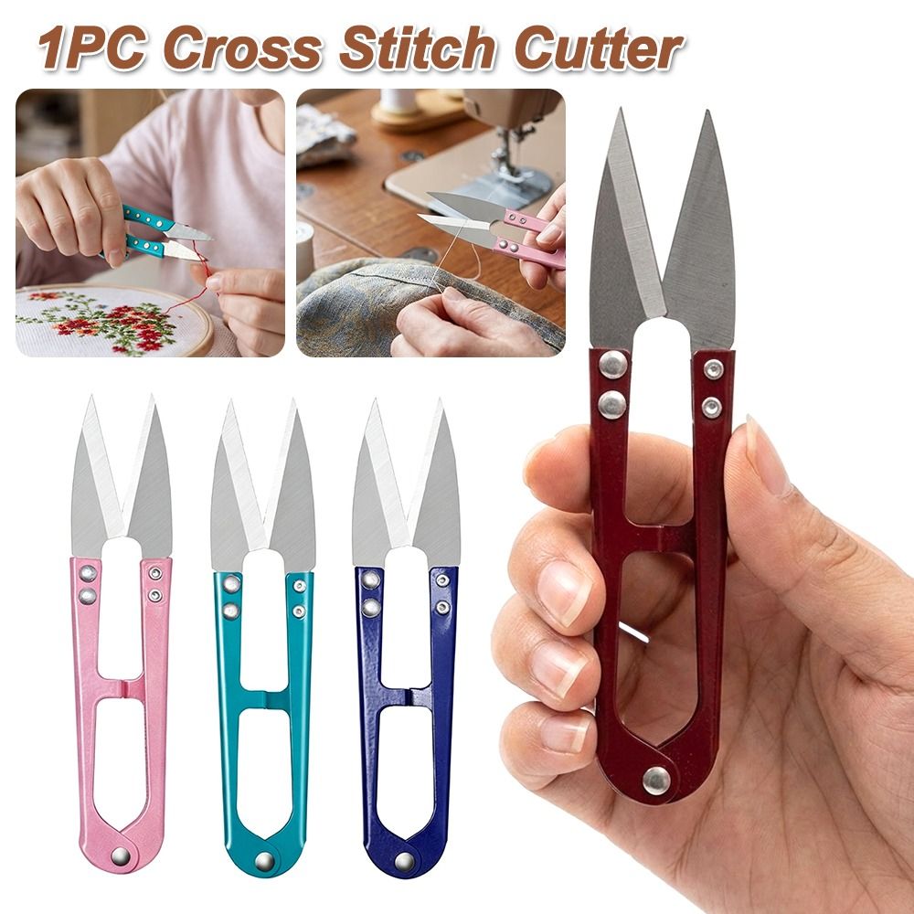 Embroidery Scissors Small - 新しいU字型裁縫鋏、金属製剪定鋏、釣り用鋏、小さなクロスステッチカッター、服飾用裁縫鋏