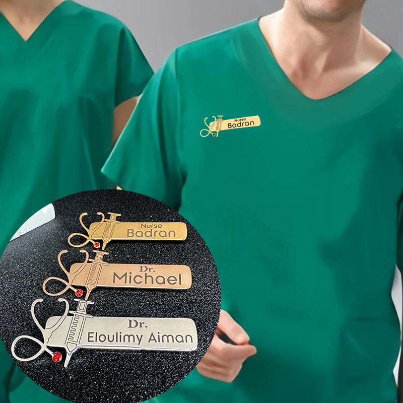 Embroidery Names - Wlp-医師と看護師のためのプロのブローチピン、カスタム名のラペルピン、ステンレス鋼、医療従事者、カスタマイズされたジュエリーギフト