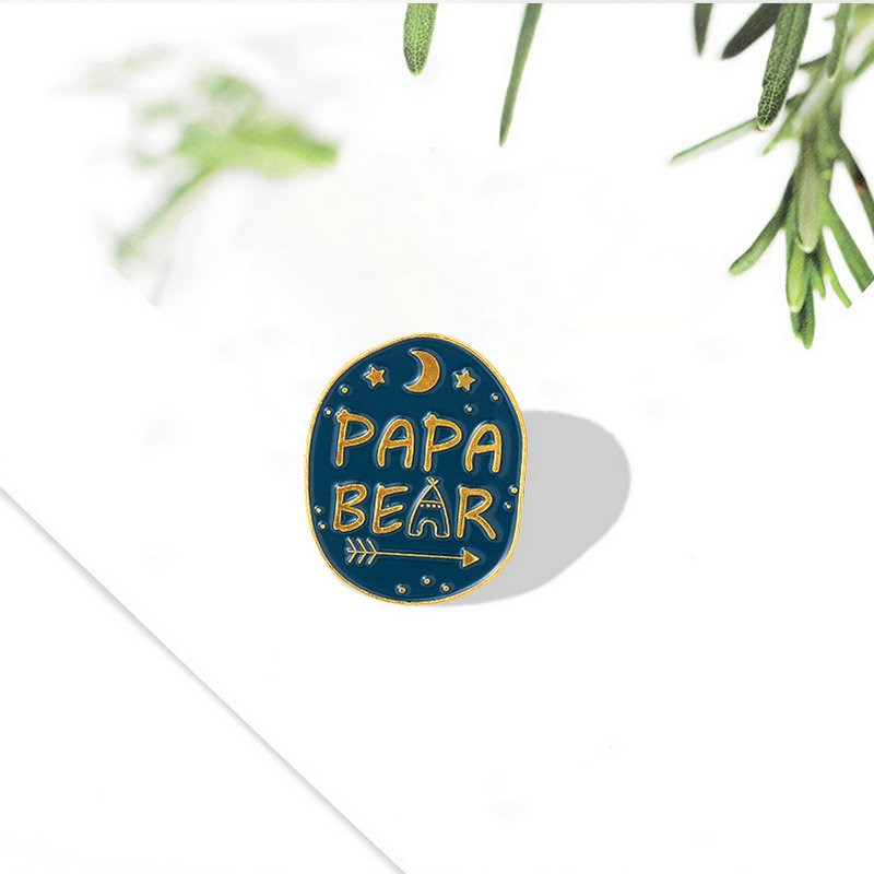 Embroidery Logo - ママのためのクマのエナメルピン,バッジ,バッグ,漫画,動物,家族の誕生日プレゼント