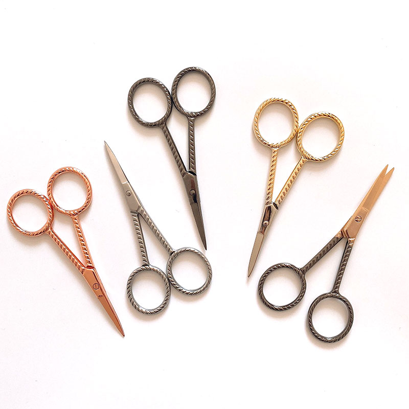 Embroidery Scissors Small - 男性用ミニヴィンテージはさみ,10cm,ステンレス鋼,特大,刺繡,口ひげトリミング,ポータブル,1個