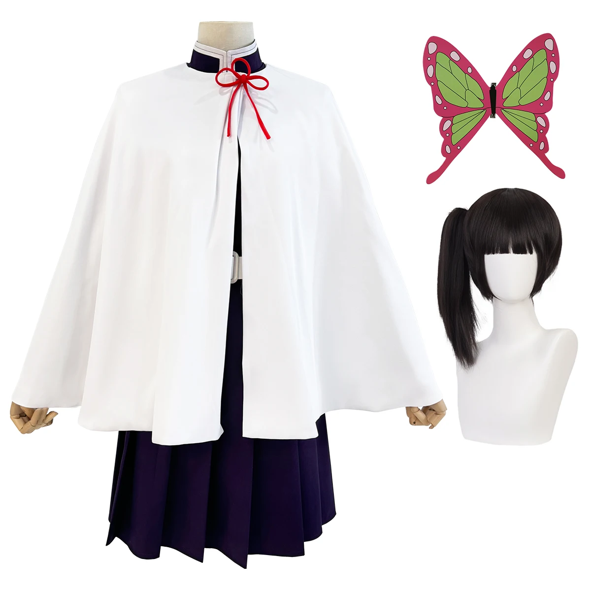 Embroidery Underwear - HOLOUN アニメツユリカナヲコスプレ衣装ウィッグ刺繍パープルトップスカート白マントベルト Cos ハロウィンクリスマスギフト
