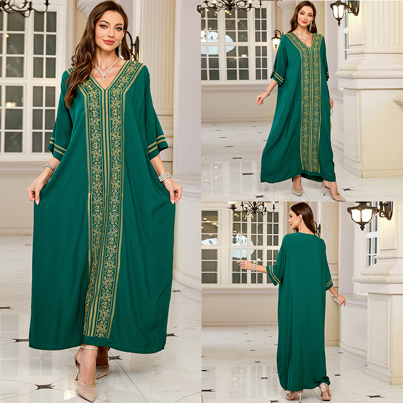 水着カバーアップ 刺繍入りVネック半袖スイムカバーアップ レ - Embroidery Kaftan のレビューと価格