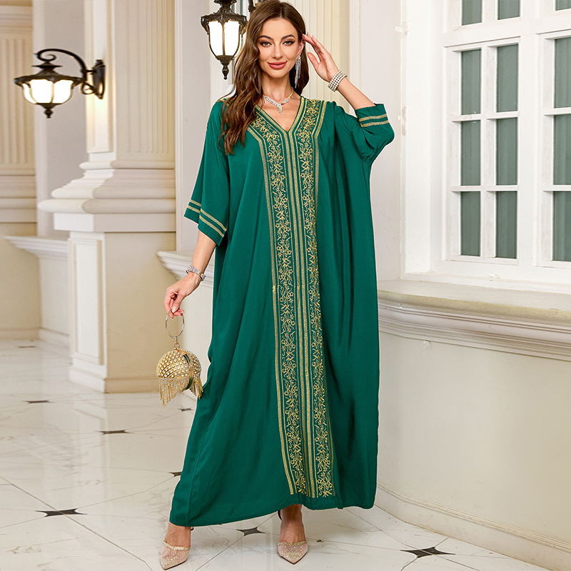 水着カバーアップ 刺繍入りVネック半袖スイムカバーアップ レ - Embroidery Kaftan のレビューと価格
