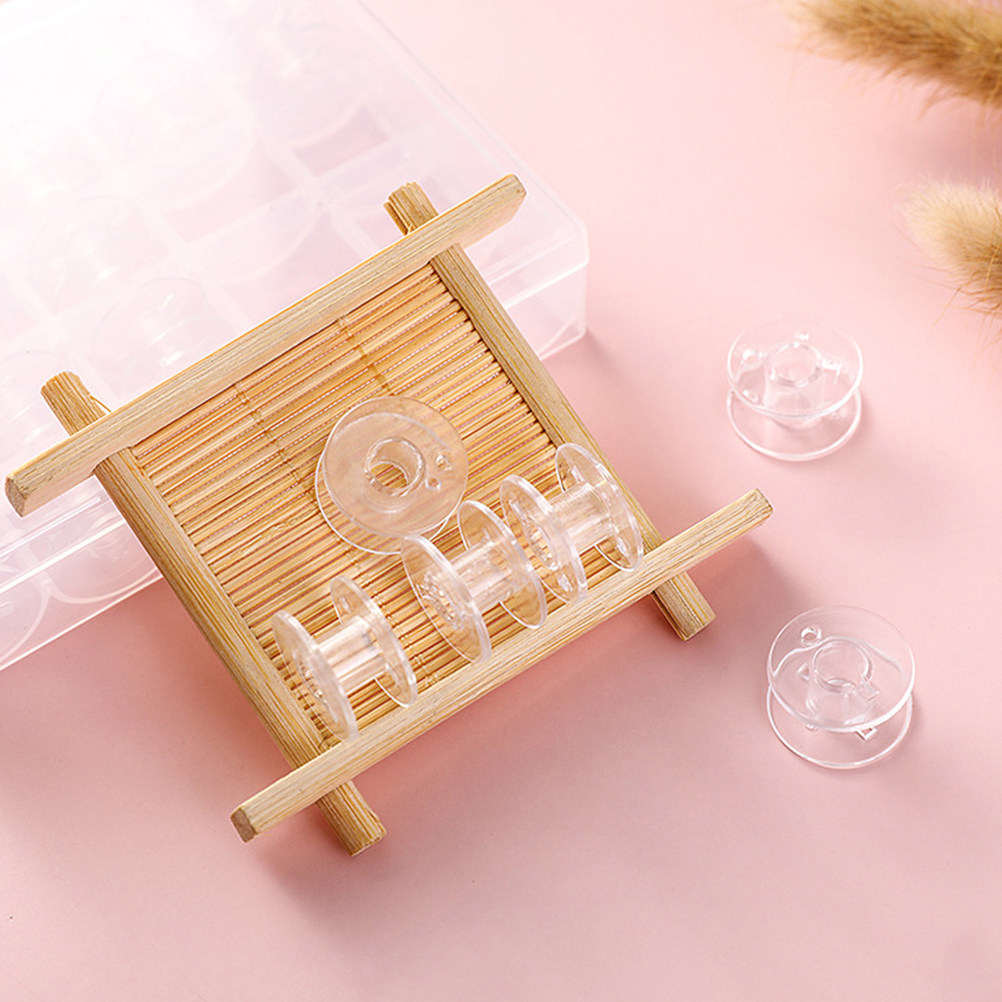 1セット耐摩耗性透明縫製ボビンプラスチック製空スプール刺繍機 - Embroidery Threads のレビューと価格