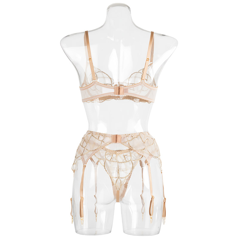 セクシーランジェリーパック 女性用楽しい下着 レーススチール - Embroidery Underwear のレビューと価格
