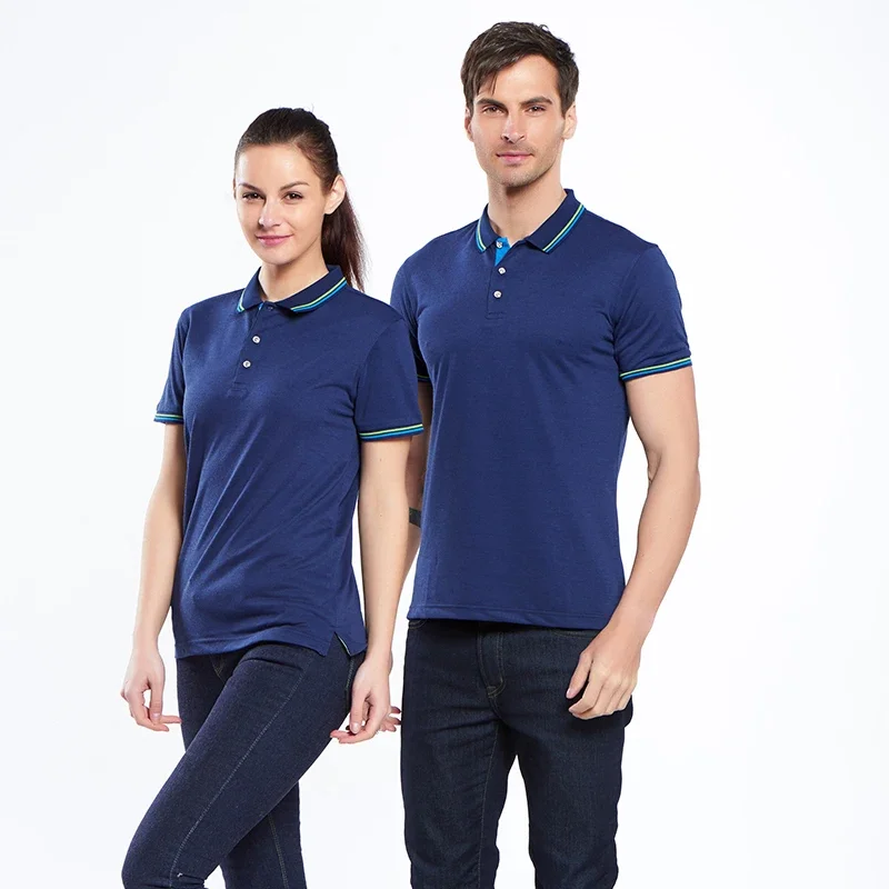 半袖のカスタマイズ可能なポロシャツ,ロゴ付きの夏服,速乾性, - Embroidery Logo のレビューと価格