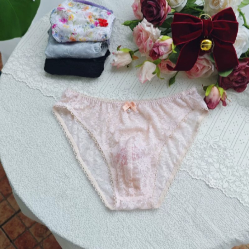薄手のセクシーな男性用レースパンティーローウエスト刺繍ライブ - Embroidery Underwear のレビューと価格