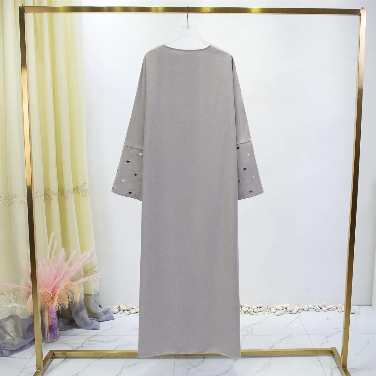 Jilbaba-女性のためのオープンフロントのアバヤ,長袖, - Embroidery Kaftan のレビューと価格