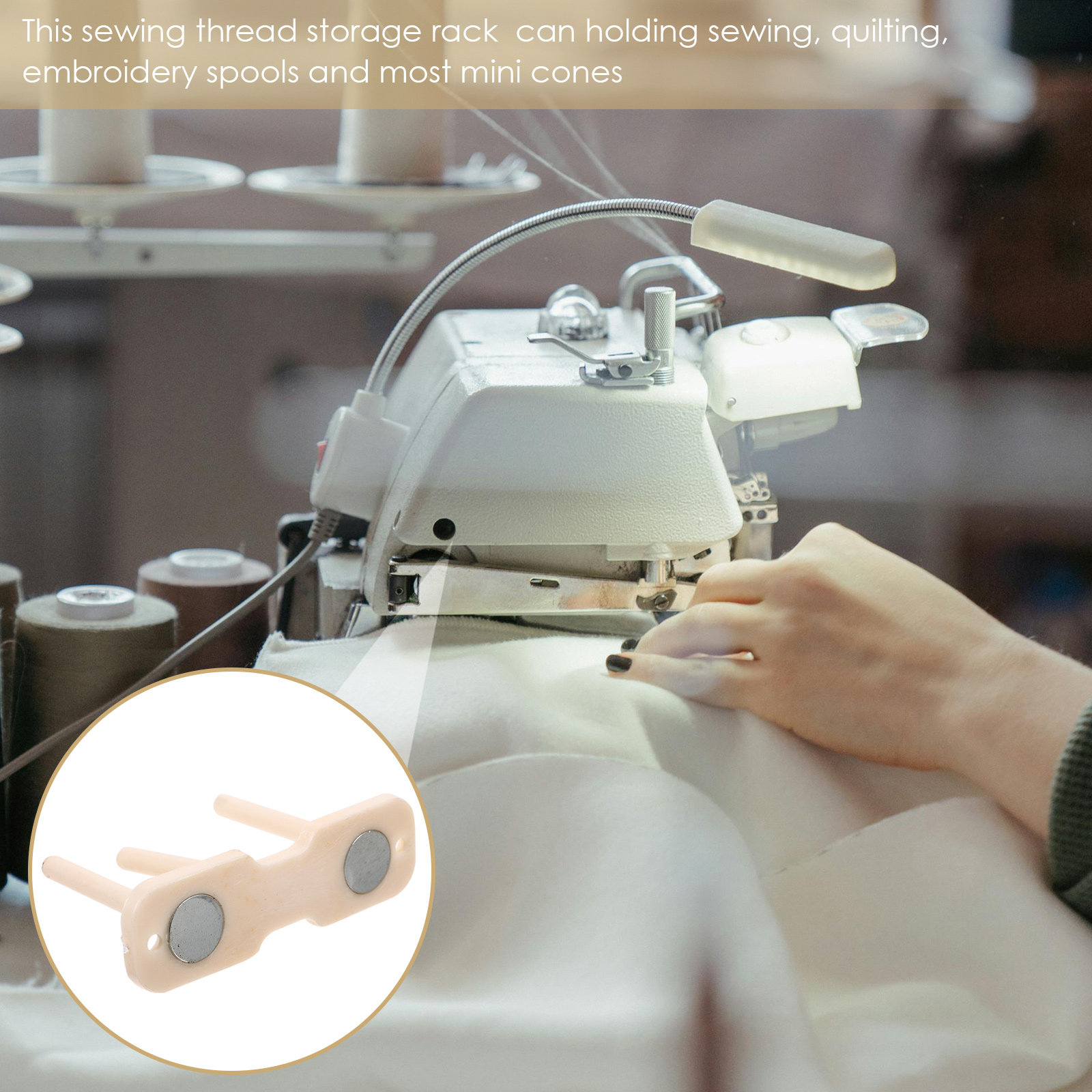 プラスチック製糸ラック、頑丈なスプールホルダー、大容量の縫い - Embroidery Diy のレビューと価格
