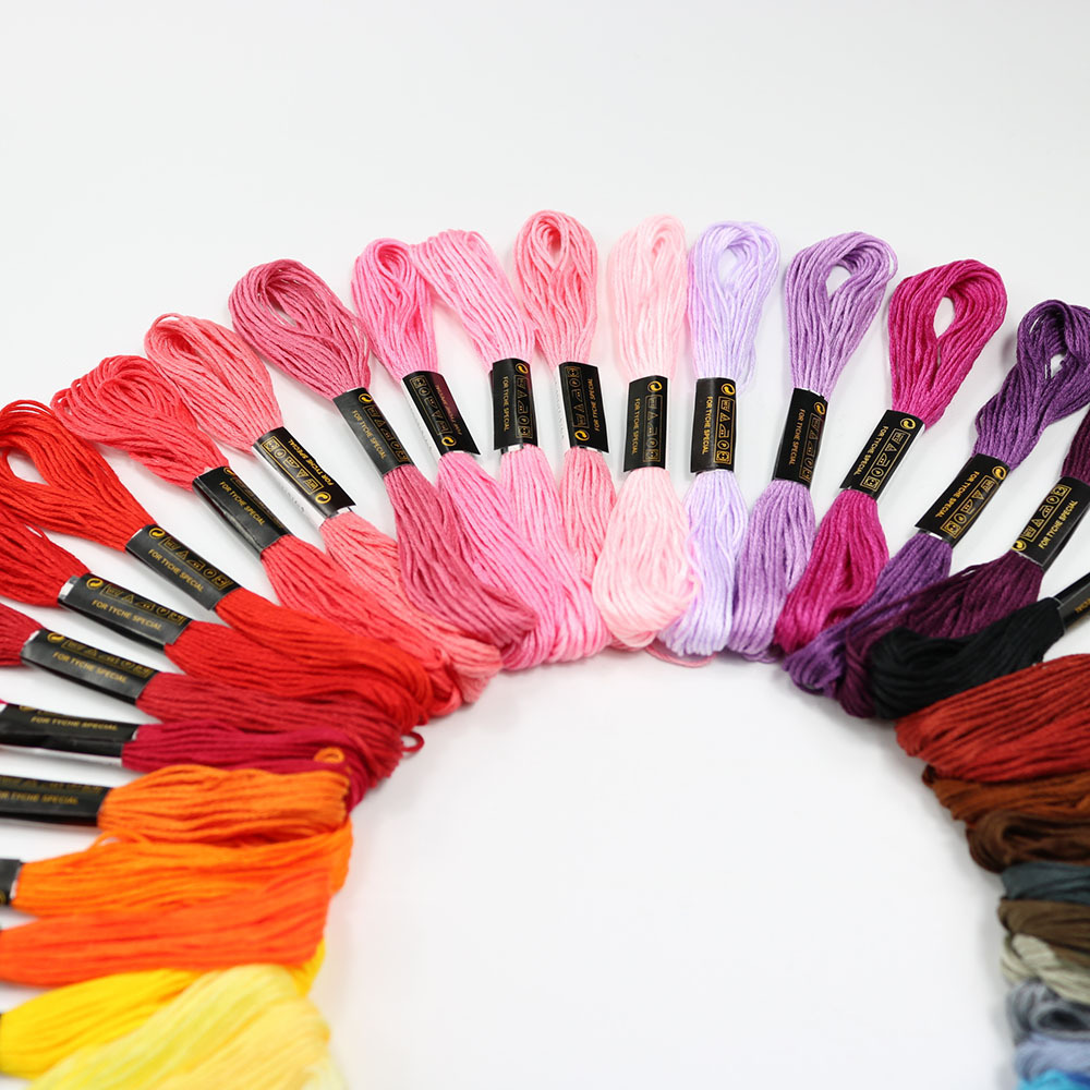 固定された50色のクロスステッチ糸。 テリレン綿刺繍糸。 1 - Embroidery Diy のレビューと価格