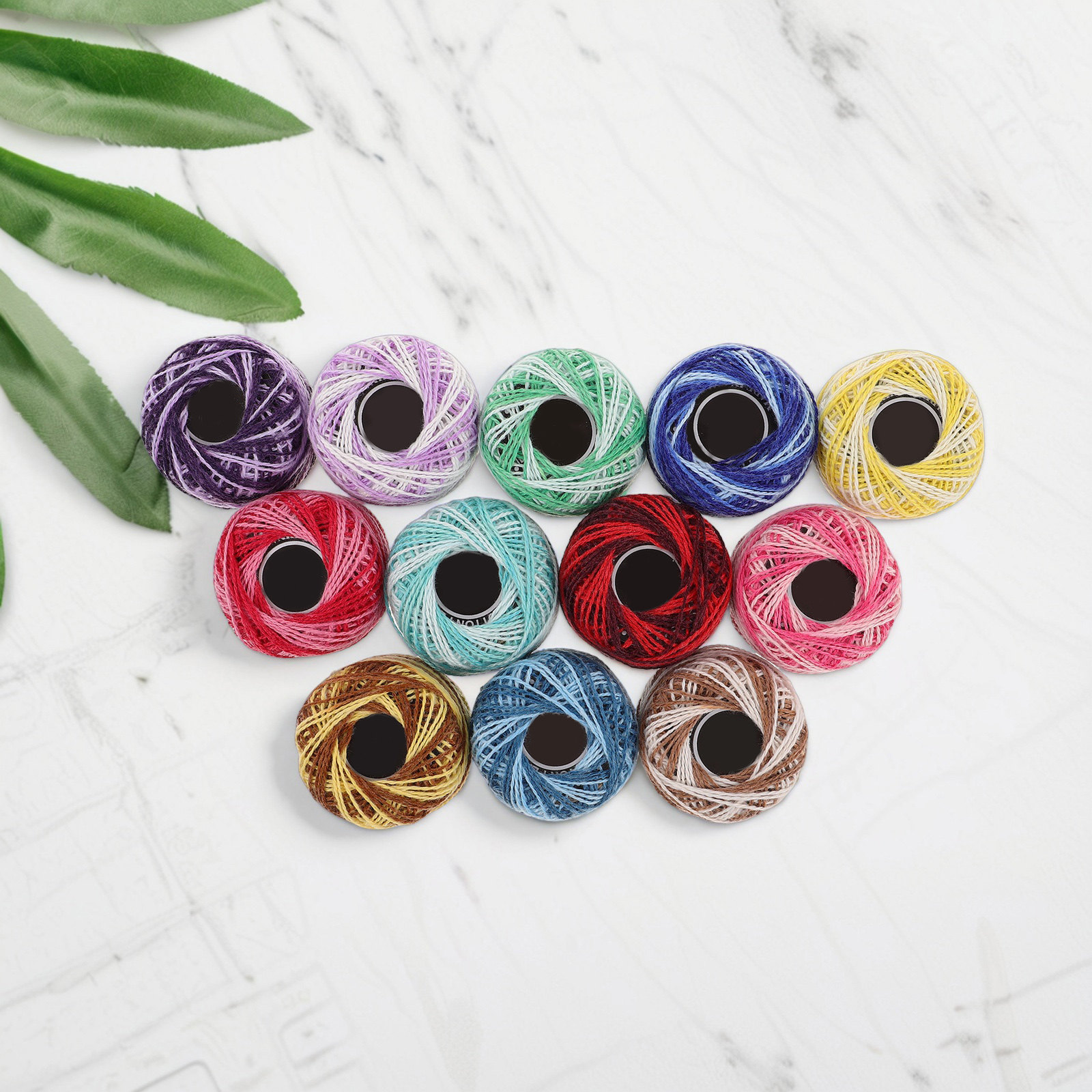 12色のカラフルな綿刺繍糸セット、クロスステッチ、編み物、ブ - Embroidery Diy のレビューと価格