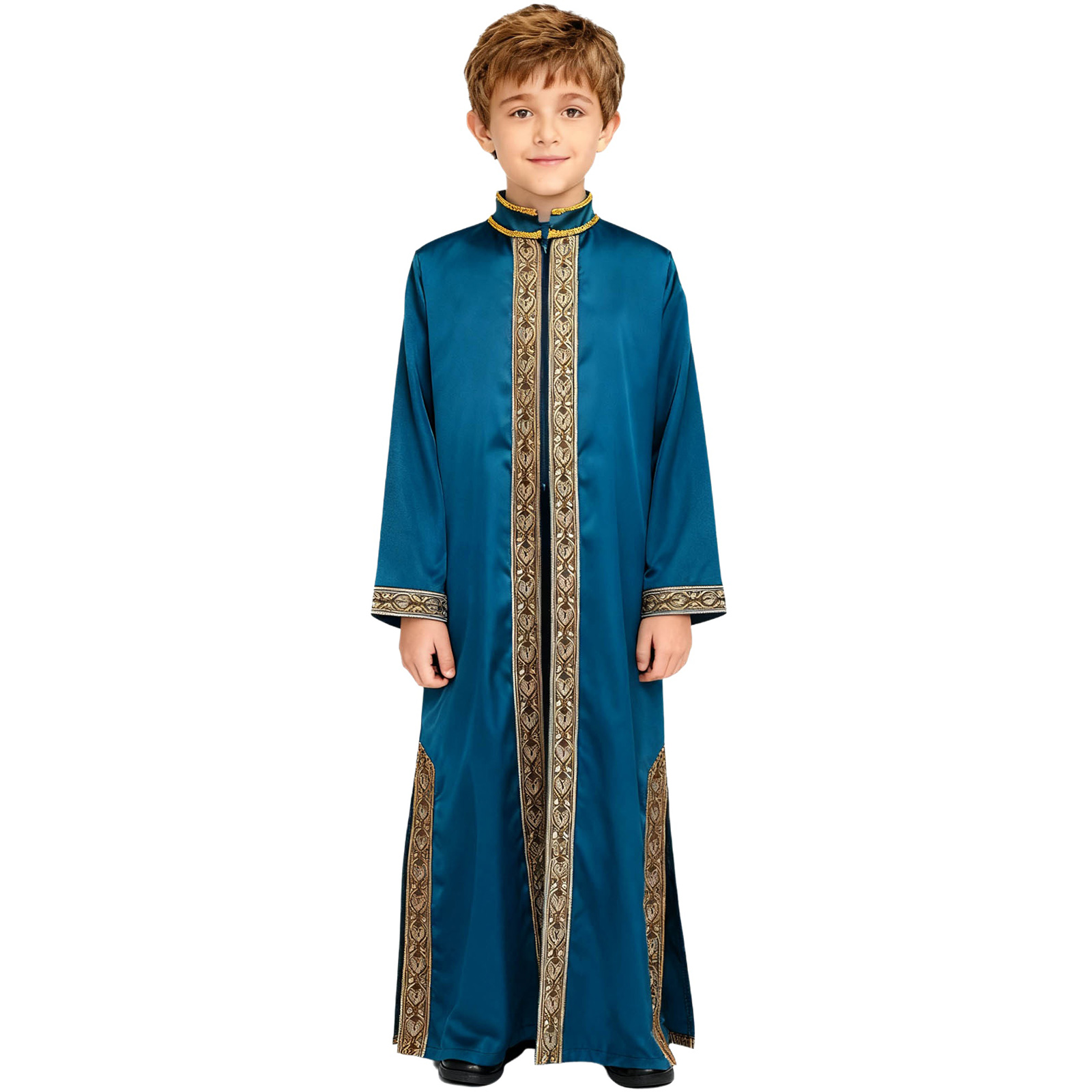 男の子用金刺繍マキシムスリムトーブカフタンアラブガウンイスラ - Embroidery Kaftan のレビューと価格