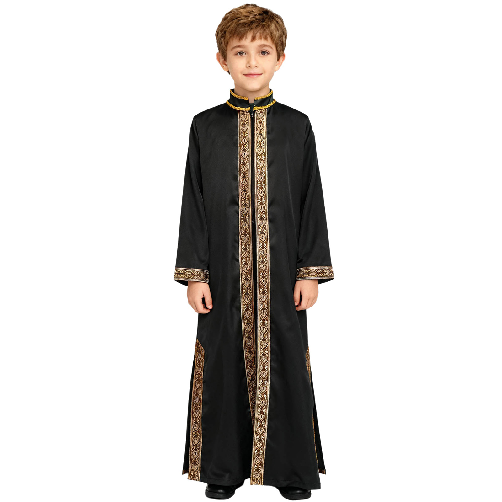 男の子用金刺繍マキシムスリムトーブカフタンアラブガウンイスラ - Embroidery Kaftan のレビューと価格