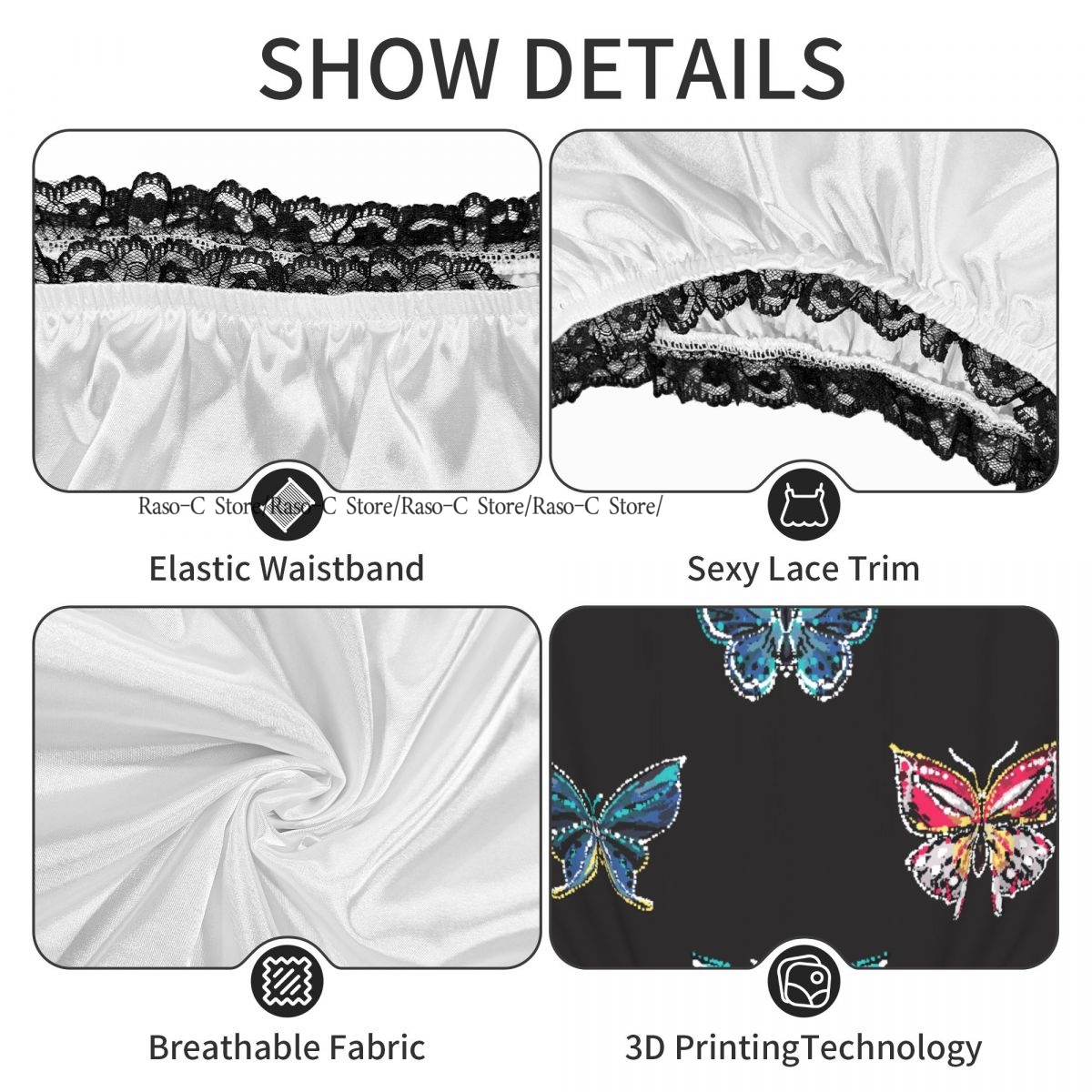 面白いおばあちゃん用下着、刺繍とラインストーン付きトロピカル - Embroidery Underwear のレビューと価格
