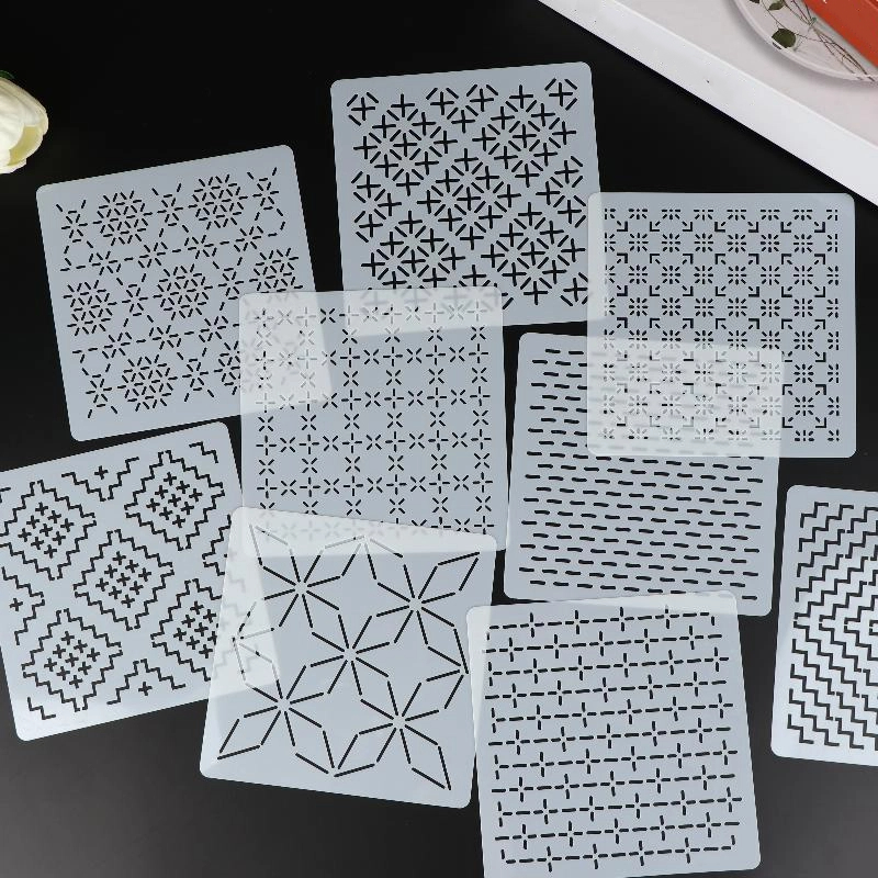 [J]9/32個入りサシコ刺繍テンプレートDIY幾何学模様パ - Embroidery Diy のレビューと価格