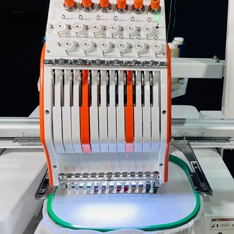 高速コンピュータ刺繍機 1ヘッド刺繍ミシン マルチヘッド刺繍 - Embroidery Hat Machine のレビューと価格