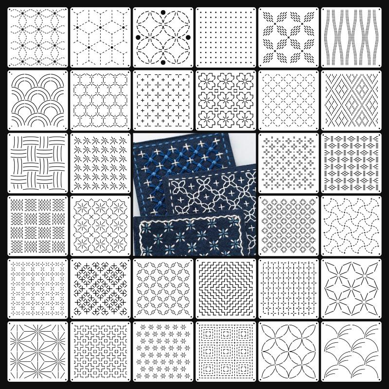 9/32 個サシコ刺繍テンプレート DIY 幾何学模様のパッ - Embroidery Diy のレビューと価格