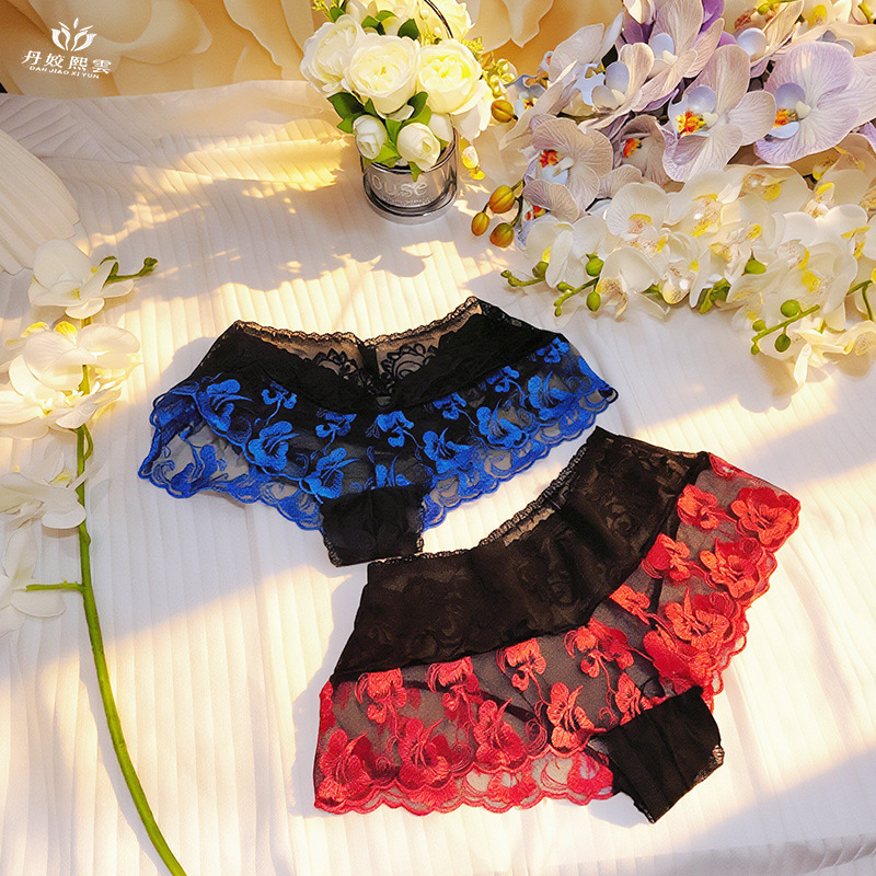 【1 個】ランジェリーファムウルトラホットレッドブルー刺繍セ - Embroidery Underwear のレビューと価格