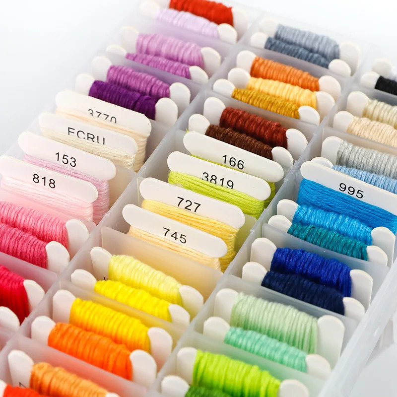 100%コットン刺繍糸キット、収納ケース付き、クロスステッチ - Embroidery Diy のレビューと価格