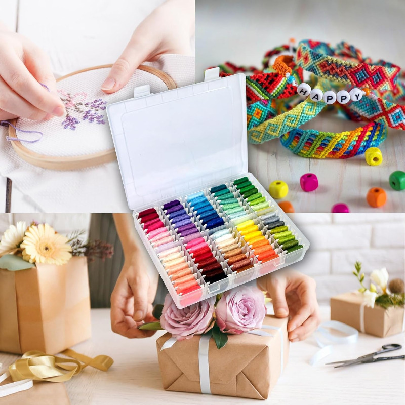100%コットン刺繍糸キット、収納ケース付き、クロスステッチ - Embroidery Diy のレビューと価格