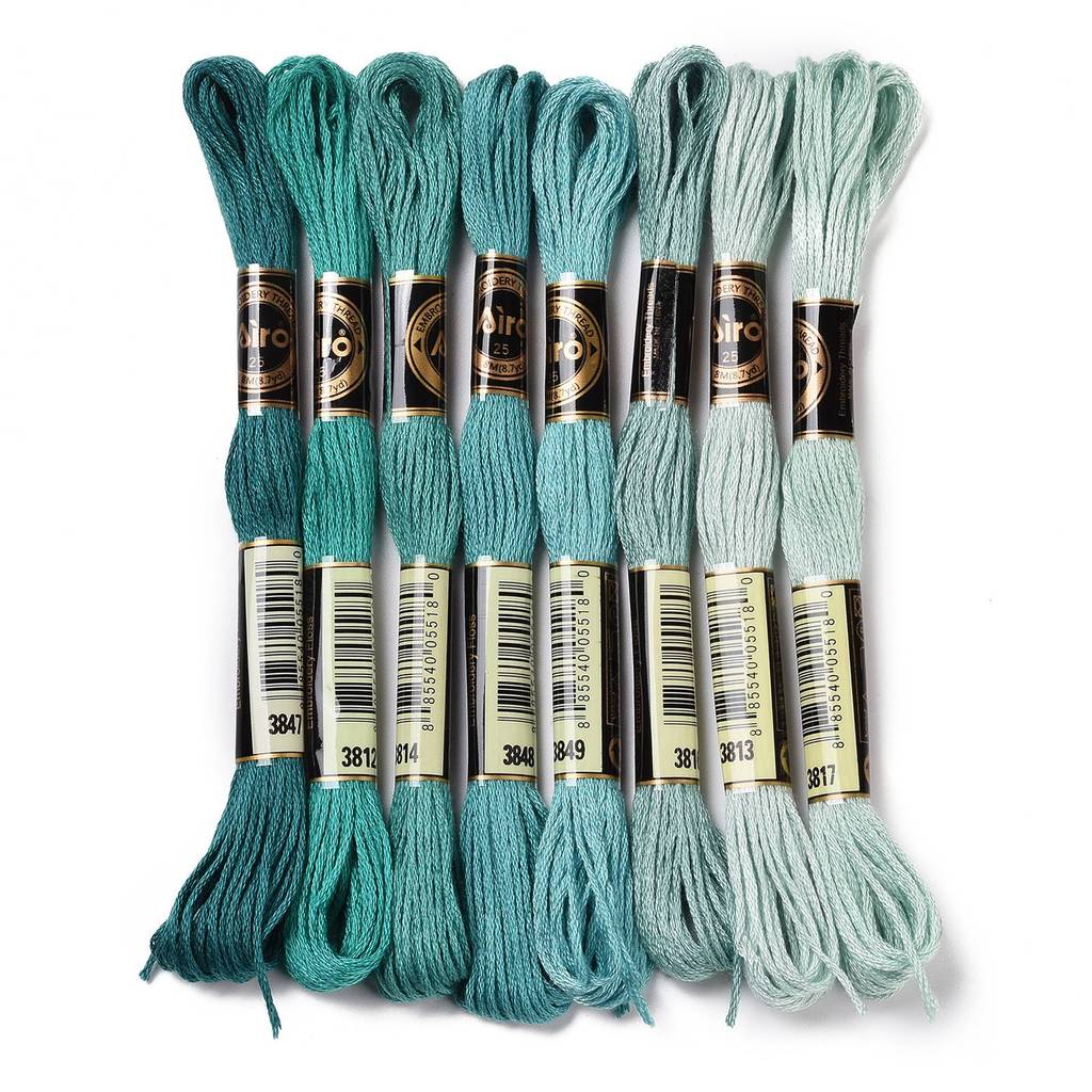 1セット8かせ0.5mm 6プライポリエステル刺繍糸クロスス - Embroidery Threads のレビューと価格