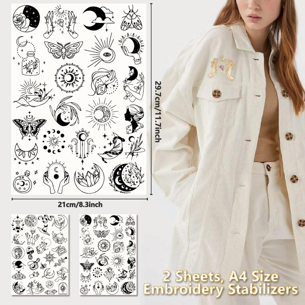 51 個自由奔放に生きる月太陽水溶性刺繍スタビライザーパター - Embroidery Threads のレビューと価格